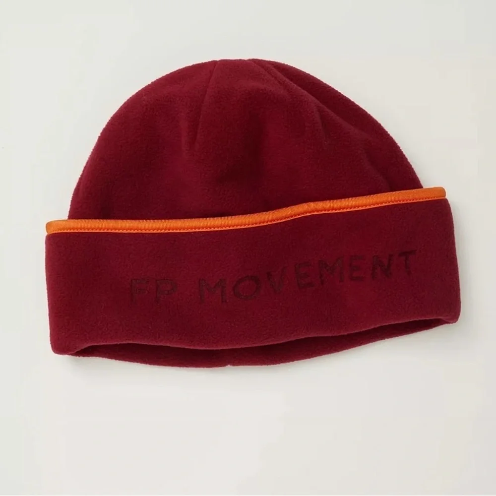 FP MOVEMENT BY FREE PEOPLE NWT FLAT OUT CUFFED BEANIE MAROON